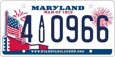 MD license plate 4AU0966
