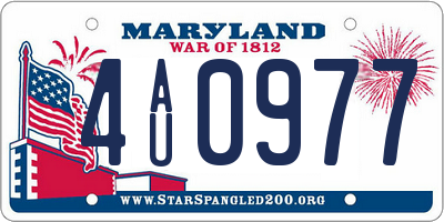 MD license plate 4AU0977