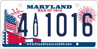 MD license plate 4AU1016