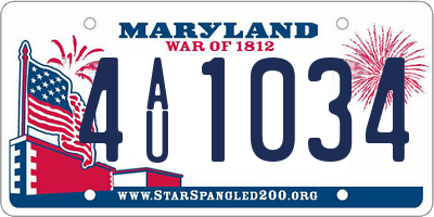 MD license plate 4AU1034
