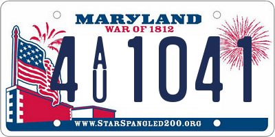 MD license plate 4AU1041