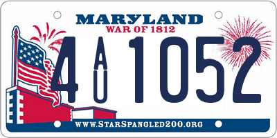 MD license plate 4AU1052