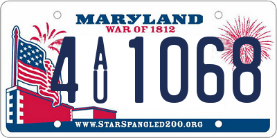 MD license plate 4AU1068