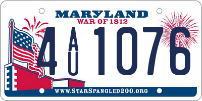 MD license plate 4AU1076
