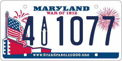 MD license plate 4AU1077