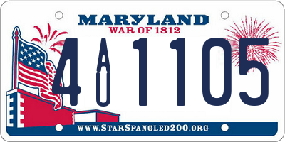 MD license plate 4AU1105