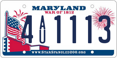 MD license plate 4AU1113