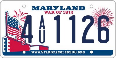 MD license plate 4AU1126