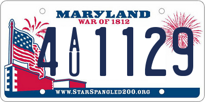 MD license plate 4AU1129