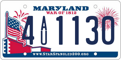 MD license plate 4AU1130