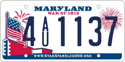 MD license plate 4AU1137