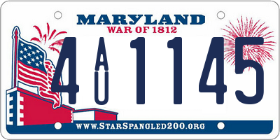 MD license plate 4AU1145