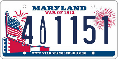 MD license plate 4AU1151