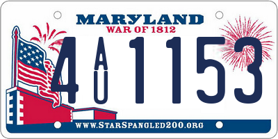 MD license plate 4AU1153