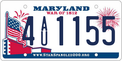 MD license plate 4AU1155