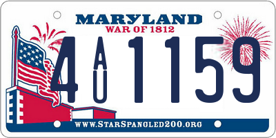 MD license plate 4AU1159