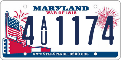 MD license plate 4AU1174