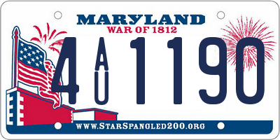 MD license plate 4AU1190