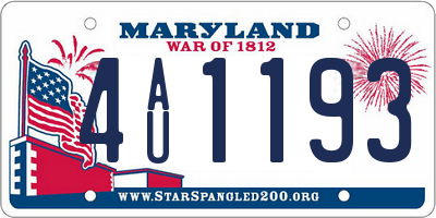 MD license plate 4AU1193
