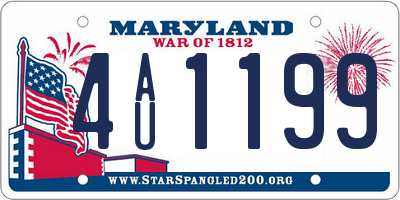 MD license plate 4AU1199