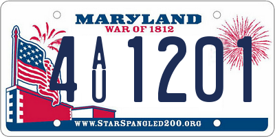 MD license plate 4AU1201
