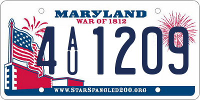 MD license plate 4AU1209