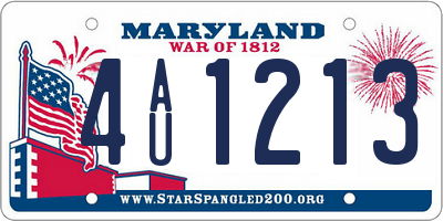 MD license plate 4AU1213