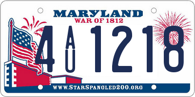 MD license plate 4AU1218