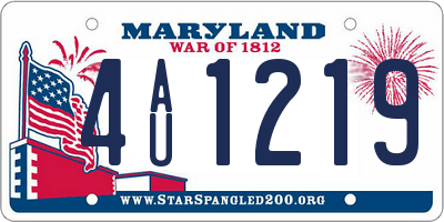 MD license plate 4AU1219