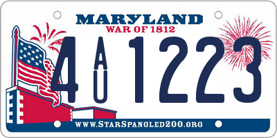 MD license plate 4AU1223