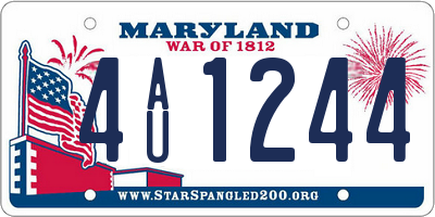 MD license plate 4AU1244