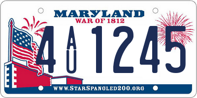 MD license plate 4AU1245