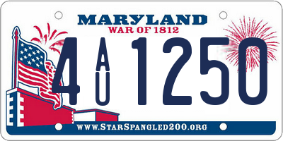 MD license plate 4AU1250