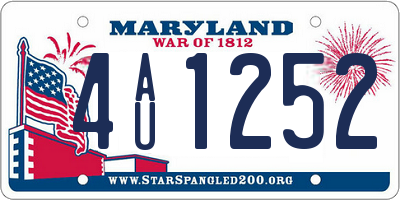 MD license plate 4AU1252
