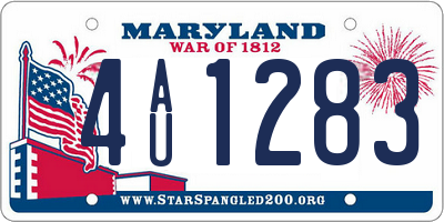 MD license plate 4AU1283