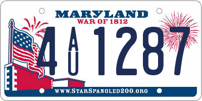 MD license plate 4AU1287