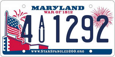 MD license plate 4AU1292