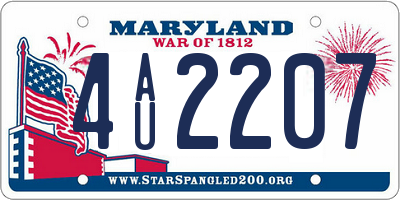 MD license plate 4AU2207