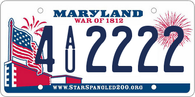 MD license plate 4AU2222
