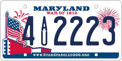 MD license plate 4AU2223