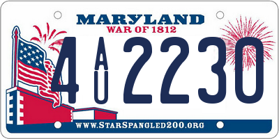 MD license plate 4AU2230