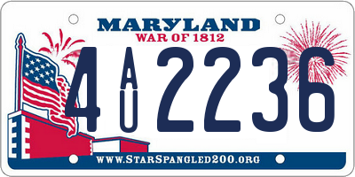 MD license plate 4AU2236