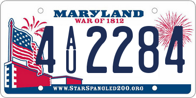 MD license plate 4AU2284