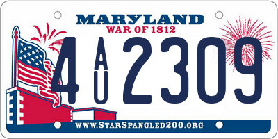 MD license plate 4AU2309