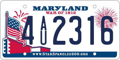 MD license plate 4AU2316