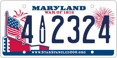 MD license plate 4AU2324