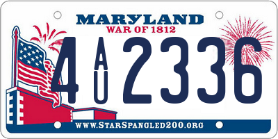 MD license plate 4AU2336