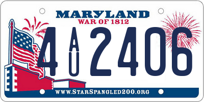 MD license plate 4AU2406