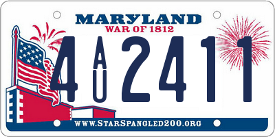 MD license plate 4AU2411