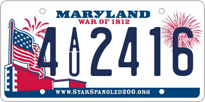 MD license plate 4AU2416